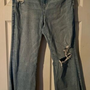 Distressed Blue Jeans